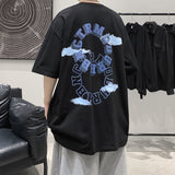 Jinquedai Men Letter Printed Short Sleeve T Shirts Streetwear Oversized Casual Cotton Tshirt For Male New Hip Hop Man Tees 5XL jinquedai