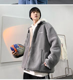 Sensir Autumn Winter Men's  jacket Lamb Fleece Plush Oversize Loose Couple jinquedai