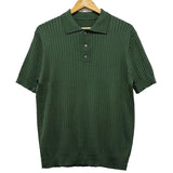 Summer Men's Retro Knitting Lapel Stripe POLO Shirt Solid Color Thin Cozy Short Sleeve T-Shirt New jinquedai