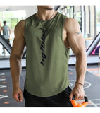 NEW Bodybuilding Sports Tank Tops Men Gyms Fitness Workout Sleeveless Shirt Male Summer Loose Undershirt Running men Vest jinquedai