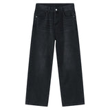 Men's Jeans New Korean Personality Straight Wide Leg Pants Fashion Autumn Winter Vintage Male Trousers jinquedai