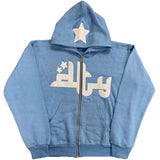 Star Letter Print Hoodie Men Fashion Zip Up Long Sleeve Oversized Jacket Coat Harajuku Gothic Hooded Sweatshirt Y2K Teen Clothes jinquedai