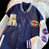 Autumn Streetwear Baseball Jacket Mens American College Wear Loose Embroidery Tide Fashion Brand Vintage Varsity Jackets for Men jinquedai