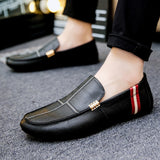 Jinquedai Spring Autumn Men Loafers PU Leather Driving Boat Shoes Slip-On Casual Doug Shoes Moccasin Breathable Soft Male Flats jinquedai