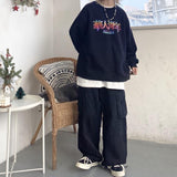 Jinquedai Baggy Black Cargo Pants for Men Khaki Cargo Trousers Male Vintage Loose Casual Autumn Japanese Streetwear Hip Hop jinquedai