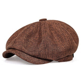 Jinquedai  New Retro Newsboy Caps Men Octagonal Hats British Painters Hats Autumn Winter Berets Herringbone Flat Caps Hip Hop Berets gorras jinquedai