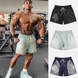 Hip hop street Instagram main line retro sports casual fitness basketball pants black red heavy mesh five-minute shorts jinquedai