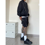 American style high street wind assault shorts men zipper design Harajuku casual tooling outdoor five-point pants summer jinquedai