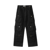 Autumn and winter new American retro multi-pocket overalls Y2K hip-hop trend for men and women loose straight wideleg pants jinquedai