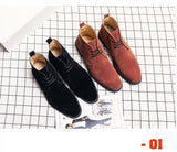 Jinquedai Desert Boots Men Boots Faux Suede Solid Color Classic Fashion Business Casual Street Yuppie Lace Up Gentleman Ankle Boots CP029 jinquedai