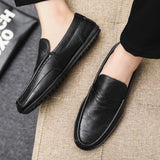 Men Loafers New Leather Shoes Men Casual Shoes Moccasins Breathable Sneakers Men Driving Shoes Comfort Flats Slip On Autumn jinquedai