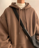 Autumn Cotton Hoodies Men Fashion Solid Color Casual Hooded Sweatshirt Men Streetwear Hip Hop Loose Pullover Hoodie Mens Hoody jinquedai