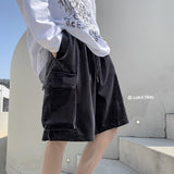 Summer Gold Velvet Shorts Men Fashion Casual Pocket Shorts Men Streetwear Hip-hop Straight Cargo Shorts Mens Five-point Pants jinquedai