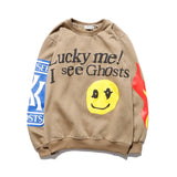 LUCKY ME I SEE GHOST Hoodie Men Women FEEL Kanye West Kid Cudi Hoodies Kids See Ghost Sweatshirts Foam Print Pullovers jinquedai