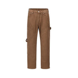 Jinquedai  New Fashion Ankle Zipper Brown Baggy Men Cargo Wide Pants Hip Hop Straight Loose Women Casual Long Trousers Pantalon Homme jinquedai