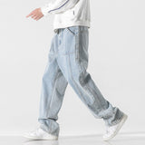 Jeans Men's New Loose Straight-leg Streetwear Fashion Brand Large Size Vintage Male Denim Pants Solid Trousers jinquedai