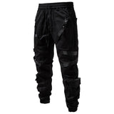 Fashion Ninja Pants Techwear Bandage Zipper Pockets Cargo Pants Joggers Men Black Hip Hop Streetwear Trousers jinquedai