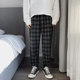 Men Pants Striped Loose Comfortable Retro Casual All-match Elastic Waist Chic Wide Leg Trousers Fashion Streetwear Korean Style jinquedai