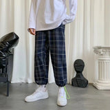 Men Pants Striped Loose Comfortable Retro Casual All-match Elastic Waist Chic Wide Leg Trousers Fashion Streetwear Korean Style jinquedai