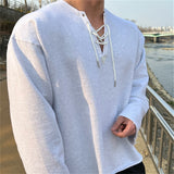New Long Sleeve t shirt for Men Autumn Fashion Cotton Solid Color t-shirts Cozy Streetwear Men's t-shirt 3XL Baggy Korean Trendy jinquedai
