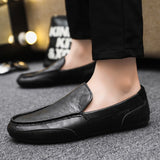 Men Loafers New Leather Shoes Men Casual Shoes Moccasins Breathable Sneakers Men Driving Shoes Comfort Flats Slip On Autumn jinquedai