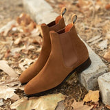 Jinquedai Chelsea Boots Men Boots Faux Suede Solid Color Classic Business Casual Versatile British Style Slip-On Fashion Ankle Boots CP039 jinquedai