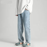 Jinquedai  Autumn Winter Embroidery Jeans Men Fashion Loose Straight Casual Pants Korean Fashion Streetwear Hip Hop Denim Trousers Male jinquedai
