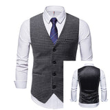 Jinquedai  Retro Patchwork Imitation Leather Vest Mens Jackets Single Breasted Casual For Men Suits Business Slim Fit Costume Gilet Homme jinquedai