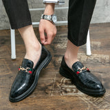 Designer Genuine Leather Cowhide Luxury Brand Men Casual Driving Dress Black Loafers Mens Moccasins Italian Wedding Office Shoes jinquedai