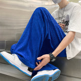 Summer Ice Silk Pants Men Fashion Oversized Wide Leg Pants Men Japanese Streetwear Hip Hop Loose Pleated Pants Mens Trousers jinquedai