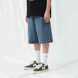 Denim Shorts Men's Summer Casual Loose Blue Jeans Shorts Baggy Harajuku Streetwear Hip Hop Short Pants jinquedai