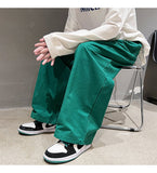 Cotton Oversized Casual Pants Men Fashion Loose Wide Leg Pants Men Japanese Streetwear Hip Hop Straight Pants Mens Trousers jinquedai