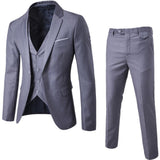 Tailored Burgundy Purple Suit Men Groom Slim Fit 3 Piece Tuxedo Prom Wedding Suits Blazer Terno Masuclino Jacket+Pant+Vest jinquedai