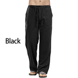 Autumn Linen Wide Men Pants Korean Trousers Oversize Linens Streetwear Male Spring Yoga Pants Casual Men Clothing Sweatpants jinquedai