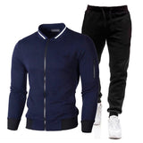 New Men Sets Fashion Sporting Suit Brand Patchwork Zipper Sweatshirt +Sweatpants Mens Clothing 2 Pieces Sets Slim Tracksuit jinquedai