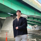 New Long Sleeve t shirt for Men Autumn Fashion Cotton Solid Color t-shirts Cozy Streetwear Men's t-shirt 3XL Baggy Korean Trendy jinquedai