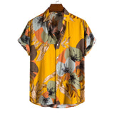 Black Floral Print Hawaiian Shirt Men Camisa Masculina Summer New Short Sleeve Beach Shirts Men Harajuku Vintage Clothing jinquedai