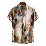 Black Floral Print Hawaiian Shirt Men Camisa Masculina Summer New Short Sleeve Beach Shirts Men Harajuku Vintage Clothing jinquedai