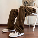 Men's Casual Pants Corduroy Solid Color Straight-leg Large Size Male Trousers Fashion Baggy New Brand Pants