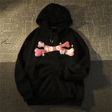 American skull print design fashion hoodie gothic sweater loose autumn winter plush coat oversized goth hoodies women sweatshirt jinquedai