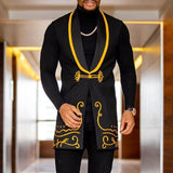Men Clothing Black Casual Lapel Men's Button Decoration Straight Hem Solid Color Four Seasons Casual Suit Vest jinquedai