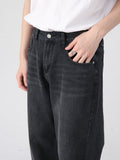 Men's Jeans New Korean Personality Straight Wide Leg Pants Fashion Autumn Winter Vintage Male Trousers jinquedai