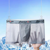 Mens Boxers Mesh Ice Silk Thin Boxer Sexy U Convex Panties Breathable Underwear Summer New Trunks Shorts Lingerie Shorts jinquedai