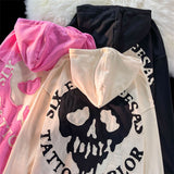 Jinquedai Streetwear Skull Patch Long Sleeve Hoodies Vintage Sweatshirt Y2k Clothes 2022 Hip Hop Harajuku Grunge E-girl Hoodies Men jinquedai