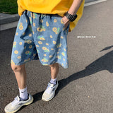 Summer Flower Denim Shorts Men Fashion Casual Print Denim Shorts Mens Streetwear Korean Loose Straight Jeans Shorts Men M-2XL jinquedai