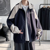 Jinquedai  Spring Men's Varsity Jackets Women Oversized Outwear Contrast Color Man Casual Zipper Winbreak Coat Plus Size 5XL jinquedai