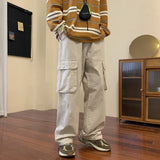 Autumn Cotton Cargo Pants Men Fashion Pocket Casual Pants Men Japanese Streetwear Hip Hop Loose Straight Pants Mens Trousers jinquedai