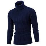 Autumn Winter Men's Turtleneck Sweater Men's Knitting Pullovers Rollneck Knitted Sweater Warm Men Jumper Slim Fit Casual Sweater jinquedai