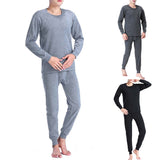 Men's Thermal Underwear Long Johns Pajama Set Casual Elastic Winter Warm Thermo Thick Slim Skinny Tops Pants For Male Clothes jinquedai