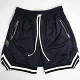 Hip hop street Instagram main line retro sports casual fitness basketball pants black red heavy mesh five-minute shorts jinquedai